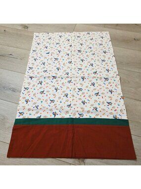 Hand Made Kids Pillowcase Sports Themed Football Players Print Brown Green